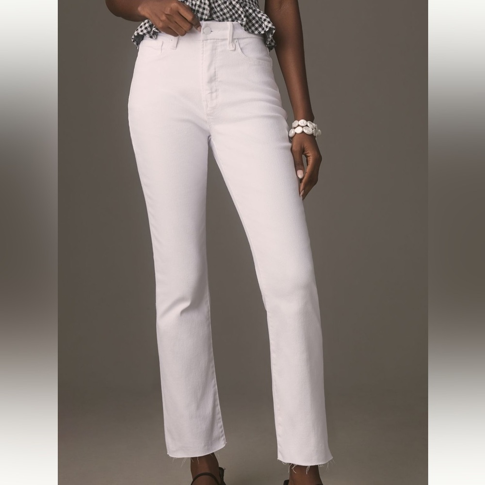 Good American good legs straight leg jeans white stretch